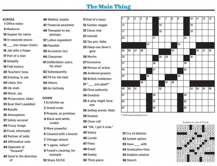 Modern day mass medium crossword