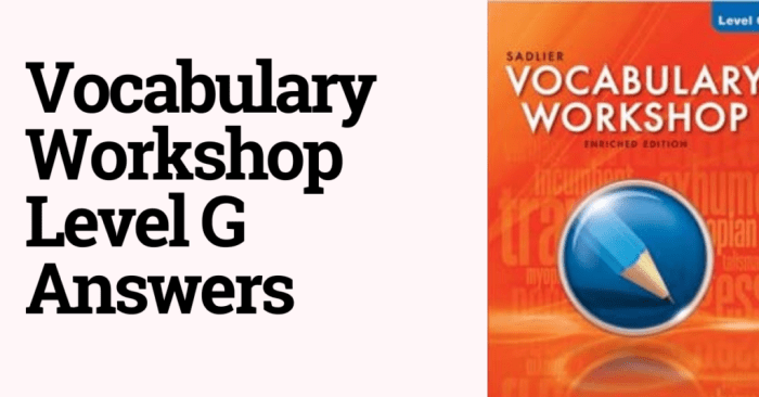 Vocabulary workshop level g answers unit 1