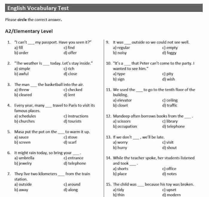 Sem 1 final grammar and vocabulary a