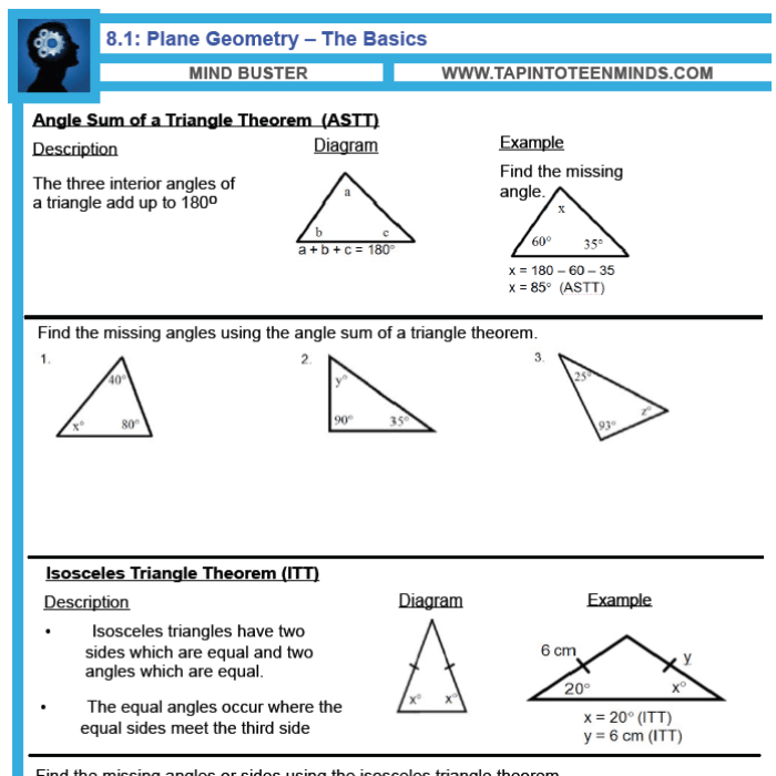 Lesson 7 describe angle relationships in triangles